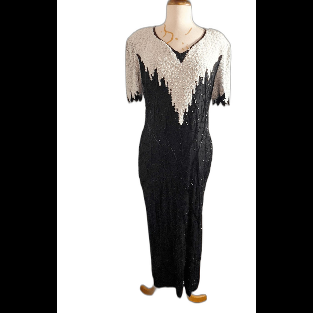 Laurence Kazar Dress Petite L Vintage 80's Showstopper Statement Piece Gown